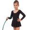 Купальник для танцев и гимнастики с длинным рукавом и юбкой Lingo CO-7046 104-162см черный