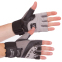 Перчатки для фитнеса и тяжелой атлетики кожаные Zelart ZB-8121 M-XL серый-черный