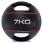 М'яч медичний медбол із двома ручками Zelart TA-7827-7 вага-7кг d-27,5см чорний-червоний