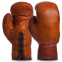 Перчатки боксерские кожаные професиональные на шнуровке VINTAGE F-0243 8 унций коричневый